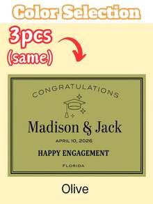 1/3/5pcs, Custom Wine Bottle Label Stickers, Personalized Text & Icon Design, Waterproof Self-Adhesive,For Engagement/Wedding/Birthday/Graduation/New Year Party Decor, Minimalist Elegant Style, Perfect For Champagne, Party Favors & Gift Decoration - Multicolor - View 17