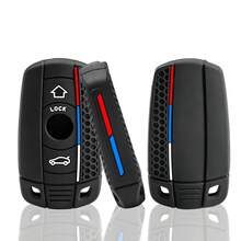 Silicone Car Key Case Key Chain For BMW E60 E61 E70 E81 E87 E90 E91 E92 X1 X5 X3 1 3 5 6 Series Z4 Keychain Accessories - black - View 3