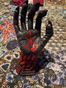 Patung Tangan Ilahi Iblis Horor Gotik - Dekorasi Halloween Gaya Gotik, Koleksi Seni Resin, Buatan Tangan dengan Detail Tulang - Beraneka warna - View 2