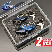 ANFS 2 Paquetes de Señuelos de Pesca VIB 5g/10g Señuelo de Cuchara Giratoria de Metal - Multicolor - Ver 10