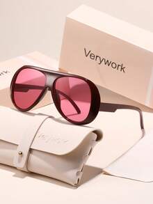 Verywork 1pc Multicolor Oversized Exaggerated Geometric Personality Full Frame Women's Fashion Glasses, Suitable For Holiday Gifts, Carnival Parties, Street Style, Festivals, Outing Dress-Up, Etc. - Multicolor - View 5