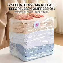 2件大號立方體真空收納袋，3D垂直省空間壓縮袋，無需抽氣泵，可節省80%空間，氣密密封袋，適用於衣物、床上用品、毛毯、衣櫥居家收納 - 查看 8