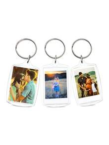1/3/5Pcs Personalized Photo Keychain, Custom Picture Keyring, Perfect Father's Day Gift For Dad, Family Memorial Keepsake For Birthday & Anniversary. - Multicolor - View 3