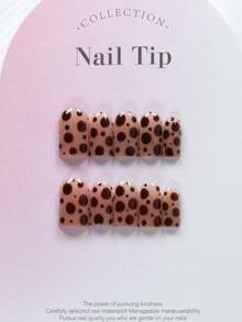 Selected 10 Square 100% Handmade Polka Dot Nail Sets, Each With Unique And Hand Dyed Polka Dot Designs. Reusable Handmade Acrylic Fake Nails, Suitable For Women And Girls To Wear At Holiday Parties. Includes 1 Mini Nail File And 1 Self-Adhesive Label Handmade Press On Nails - Multicolor - View 14