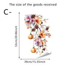 1/4pcs Autumn Harvest Maple Leaves & Branches Window Decals, Double-Sided Visible, Glue-Free PVC Static Cling Glass Stickers, Suitable For Bedroom, Shop Door, Living Room, Thanksgiving And Home Decor - Multicolor - View 13
