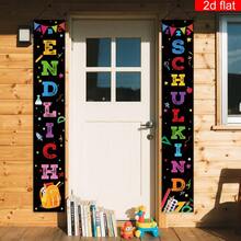 2pcs Colorful Letter Vertical Couplets For School Opening Season. Made Of Polyester Material. Suitable For School Reunion Parties, School Opening Themes, Classroom Doorhead Scenes For Indoor/Outdoor Decoration, Gardens, And General Themes. - A - View 5