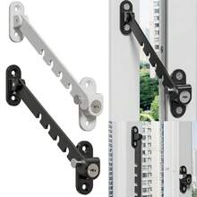 2 Cerraduras de ajustables para ventanas, limitadores de ventana de metal, topes de ángulo con llave, para del hogar - A - Ver 8