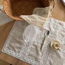 1/2/4pcs Artistic Ins Style French Lace Coasters, Placemats, Napkins, Multi-Purpose Dust Covers, Decorative Background Cloth - White - View 10