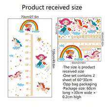 SMLAZ 1PC Giraffe & Dinosaur Height Chart Wall Sticker - Creative Cartoon Growth Measurement Decal, Suitable For Kids Room And Home Decor, Self-Adhesive Removable Vinyl Sticker - C - View 6