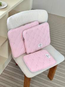 Bolsa de cuaderno con lazo lindo, compatible con 10/11 pulgadas, bolsa de almacenamiento de tableta ligera, funda protectora de computadora portátil de 13/14 pulgadas, bolsa interior de computadora de 15/15.6 pulgadas - Ver 12