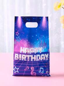 50 piezas Bolsas de regalo con tema musical azul y púrpura, bolsas de tela con patrón de notas musicales, bolsas de empaque de regalo para festival de música, decoración de mesa para fiesta de cumpleaños musical, bolsas de decoración para encuentro con ídolos, suministros para fiesta con tema K-Pop, bolsas de almacenamiento de regalos para baby shower, decoración para despedida de soltera, bolsas de compras para tienda, bolsas para galletas horneadas, suministros de cocina, decoración del hogar, decoración de habitación, regalos de cumpleaños, recuerdos de fiesta - Cumpleaños fluorescente morado - Ver 10