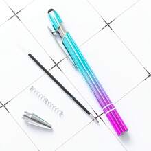 1/5/10pcs 2-In-1 Retractable Ballpoint Pens With Stylus Tips, Metal Stylus, 1.0mm Black Ink, Suitable For Office And School Supplies, Back To School - Multicolor - View 3