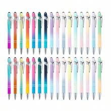 1/5/10pcs 2-In-1 Retractable Ballpoint Pens With Stylus Tips, Metal Stylus, 1.0mm Black Ink, Suitable For Office And School Supplies, Back To School - Multicolor - View 1