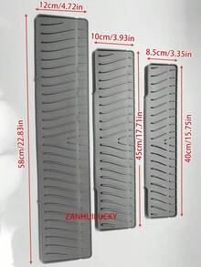 2026 Set Accesorios Antisalpicadura Cocina: Bandeja Goteo + Alfombrilla Secado Utensilios Antideslizante - Traje negro (45cm+58cm) - Ver 10