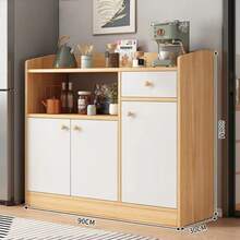 Moderno Multiusos Organizador Cocina 90cm Con Tres Puerta - Blanco - Ver 3