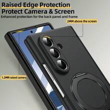 VIETAO Casing Ponsel Pelindung Portabel dengan Dudukan Ponsel Tak Terlihat yang Dapat Berputar 360° dan Pengisian Daya Nirkabel, Kompatibel dengan Galaxy Z Fold 8 Ultra 7 6 5 4, Pelindung Layar Kaca Tempered, dan Penutup Flip. - Hitam - View 3