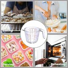 3Pcs Heat Resistant Glass Measuring Jug Set With Handle & Precise Graduated Scale, 350ml/500ml/1000ml Multi-Size Transparent Stackable Measuring Cup, Multipurpose Large Capacity Baking Measuring Tool For Milk, Water, Egg & Flour, Kitchen Essential - Transparent - View 7