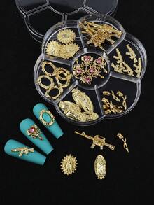 7-Piece Set, 35 Pieces. New 3D Design, Fairy Wand, Photo Frame, Gun-Shaped Nail Art Y2K Accessories. 3D, Simple, Versatile Nail Art Decorations. DIY Nail Art Decorations. Nail Ornaments And Nail Art Supply. Nail Charms - Multicolor - View 3