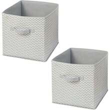 InterDesign 04281M2 Storage Cube for Toys Clothes Linen Laundry or Accessories Taupe/Natural Set of 2 - Amarillo - Ver 9