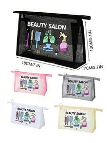 Bolsa de Maquiagem de Tela com Estampa de Acessório de Cabelo, Bolsa de Maquiagem Multifuncional, Clipe, Faixa de Cabeça, Almofada Vermelha de Armazenamento, Bolsa de Armazenamento Portátil, Bolsa de Maquiagem, Bolsa de Cuidados com a Pele, Essenciais de Viagem, Suprimentos de Dormitório, Suprimentos de Banheiro, Armazenamento de Joias, Óleo Labial e Bolsa de Armazenamento de Cosméticos, Bolsa de Suprimentos Escolares, Bolsa de Maquiagem de Suprimentos de Feriado, Armazenamento de Cosméticos, Presente de Noiva de Casamento, Presente de Mãe, Presente de Aniversário, Presente de Amigo e Professor - Multicolorido - Visão 11