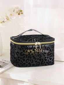 3pcs Large Capacity Fashionable Minimalist Transparent Hollow Mesh Makeup Bag Suitable For Travel, Outings And Home Use - Black - View 4