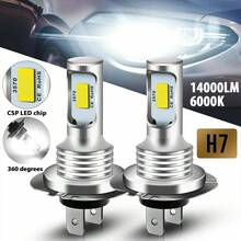 Heyword 2入 CSP LED 霧燈燈泡 H1、H7、H9、H11、9005、9006、HB3、HB4，6000K 白光 LED 燈泡 - White - 查看 6