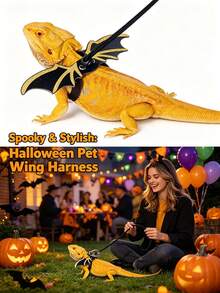 5pcs/Set Halloween Lizard Leash, Small Crocodile Leash, Reptile Outdoor Wing Harness, Chameleon Squirrel Leash, Small Pet Supplies - Multicolor - View 4