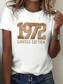 Women's Round Neck T-Shirt - 白色 - 查看 1