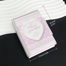 1件可愛粉色與白色系列蕾絲卡夾，3英吋英文蝴蝶結蕾絲相簿，愛心鏤空封面，IDOLME，偶像新專輯照片卡夾，K-Pop照片卡收藏，可容納32張小卡，PU材質，適用於3-3.5英吋照片卡、偶像小卡、動漫小卡、交易卡收納及其他相簿 - 相簿 - 查看 6