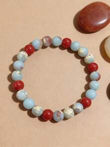Pulsera de Piedra Emperador Bohe, Ágata Roja, Protección Durante Tiempos de Estrés y Ansiedad, Joyería de Verano para Yoga y Meditación - Multicolor - Ver 6