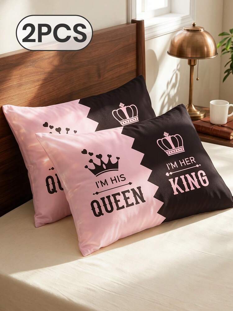 1/2pcs Printed Pillowcase Set (Without Filling), Single-Sided Print, Soft Fabric, Soft/Breathable/Skin-Friendly/Comfortable, Cozy Home Textile, Suitable For Home Bedding And School Dorm Bedding Essentials, Sofa Cushion Cover, Back To School Season - Multicolor - View 15