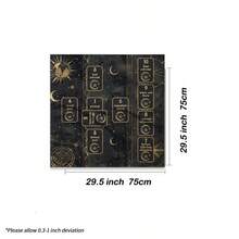 1pc Tarot Card Tablecloth, 12 Zodiac Card Game, Fortune Telling Card Mat, Board Game Cloth Mat, Board Game Decoration Tablecloth - Black - View 8