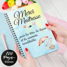 A French Teacher's Notebook Journal - Spa And Travel Theme - Gradient From Pale Yellow To Blue - Elegant Design - Gifts For French Educators, Birthdays, Graduations, Farewells - Daily Writing, Language Learning - G - View 3
