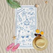 Bachelorette Beach Towel - Soft & Quick-Dry, Bridal Shower Gift With Customizable Design, Perfect For Beach Parties & Travel, Beach Towel - Baby Blue - View 4