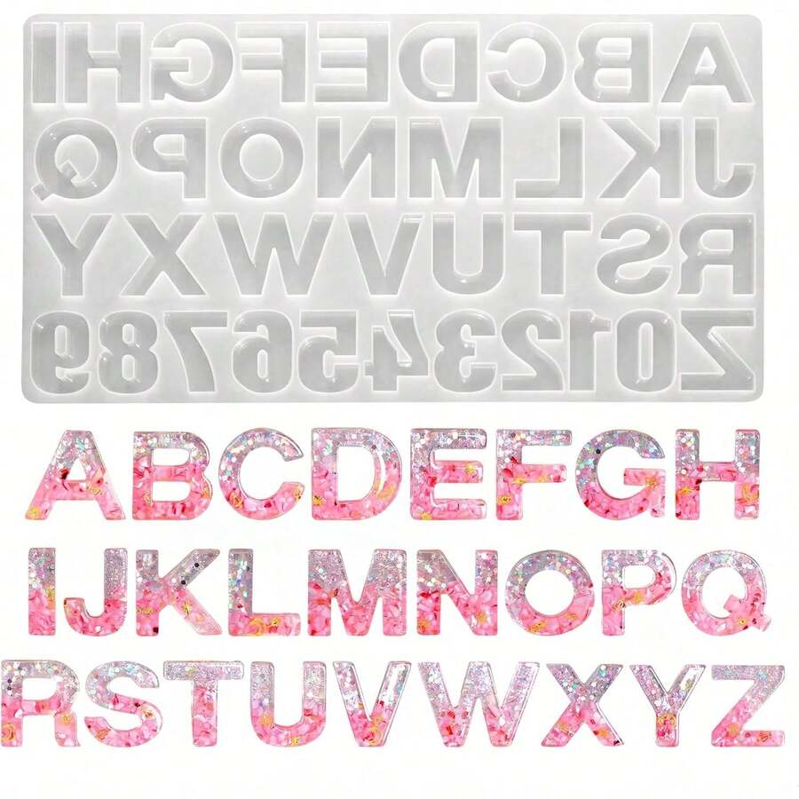 Silicone Alphabet Resin Molds, Number Alphabet Jewelry, Silicone Letter Molds For Resin Casting, DIY Craft Casting, Letter Jewelry Making - Multicolor - View 1