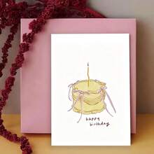 1pc, Retro Ribbon Cake, Birthday Greeting Card, Card For Celebrating Birthdays, Happy Birthday, Birthday Card - One Size Fits All - View 3