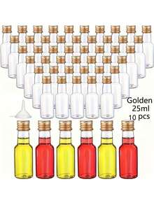 5pcs/10pcs/32pcs/48pcs/56pcs/60pcs/100pcs/120pcs-25ml Mini Liquor Bottle Set, Mini Empty Plastic Liquor Bottles, Sealed Liquor Bottles With Caps, Mini Wine Bottles, Bar Party Supplies, Suitable For Thanksgiving, Halloween And Christmas, Durable, Can Be Used To Hold Juice, Sauce, Coffee, Etc. (Includes 1 Funnel) - 25ml/0.85oz - View 14