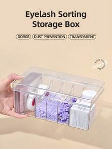 Nail And Eyelash Storage Box With Lid And Dustproof Acrylic Material Divided Storage Space-Saving Eyelash Storage Tool, Cosmetic Storage Box, Storage Box - Multicolor - View 2