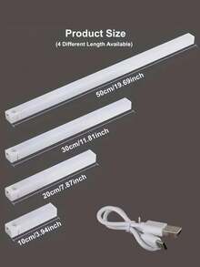 1件裝 LED 感應燈，無線 LED 夜燈，可充電櫥櫃衣櫃燈，廚房樓梯背光燈，智能 LED 感應燈，露營車照明燈管燈具，USB 充電，內置鋰電池，感應式易安裝，適用於衣櫃、櫥櫃、臥室、浴室、樓梯等 - 白色 - 查看 6