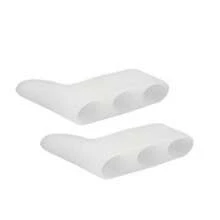 1 Pasang Pemisah Tiga Jari Kaki Gel Lembut, Pemisah Jari Kaki Elastis untuk Sandal dan Sepatu Longgar, Pas dan Nyaman - Putih - View 2