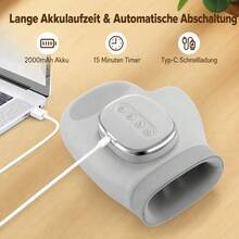 Handmassagegerät, kabelloses Handmassagegerät mit Wärme- und Kompressionsfunktion, 3 Wärmestufen & 5 Massagemodi, wiederaufladbares elektrisches Handmassagegerät zur Entspannung von Fingern, Handflächen und Handgelenken, Geschenk für Frauen, Männer, Mama und Papa - Weiss - Übersicht 7