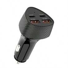 50W 車用充電器 USB-C，4 埠超快速充電點菸器 USB 充電器，Type-C 25W 與 QC3.0 多埠車用手機適配器配件，相容於 17/16/15/14/13/12 Pro 與 S26 系列，手機，車用快速充電器，適合家庭、朋友、兒童、生日、聖誕節、冬季禮物，12-24V 通用車型 - 黑色 - 查看 11