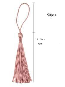 20/50/100pcs 13cm/5inch Silky Thread Bookmarks With Tassels, 2inch Rope Loop And Small Chinese Knot, Suitable For Jewelry Making, Souvenirs, Bookmarks, DIY Craft Accessories - 13cm Lotus Root Starch - View 9