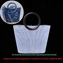 3pcs Complete DIY Hand-Woven Embroidery Bag Making Kit, Includes 1 Set Of Plastic Grid Sheets And 2 Bag Handles, Suitable For Craft Enthusiasts - Handmade Wallet/Handbag Making, Beginner-Friendly Embroidery Project, Exquisite Gift Choice, DIY Wallet Making Supplies - Mixed Colors - View 13
