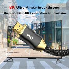 FYRVW 8K HDTV Cable, 8K HD 2.1 Cable, Supports 8K@60Hz, 4K@120Hz, 2K@144Hz, Dynamic HDR, EARC Dolby Atmos, Suitable For Monitors, Projectors, TV Boxes, 8K HD Cable - View 3