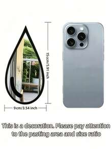 1 pieza/2 piezas/3 piezas Calcomanías de espejo con forma de lágrima - Autoadhesivas, pegatinas de espejo de acrílico de doble capa. Adecuadas para oficinas, baños y cocinas; fáciles de aplicar y quitar. Un regalo ideal para la inauguración de la casa, con un diseño artístico y una decoración elegante. - Multicolor - Ver 2