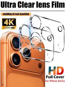 2入超清晰鋼化玻璃全覆蓋相機保護貼，適用於 iPhone 15/14/13/12/11 Pro Max，9H 硬度，防摔防刮，生日禮物送家人朋友，防水防震防摔防刮抗指紋全覆蓋 - 無色 - 查看 10
