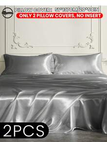 1pc Satin Pillowcase, Silk Pillowcase For Hair And Skin Care, Luxurious Silky Soft And Breathable, No Filling, Machine Washable, Autumn Home Decor - Silver - View 21