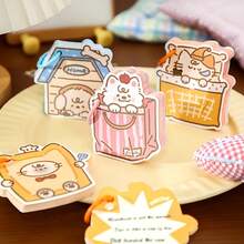 1pc Ring Binder Shaped Sticky Note Pad, Cute Illustration Paw Print Contract Design, Scrapbook Base Student Memo Sticky Notes, Mini Portable Pocket Notebook, Meets Multiple Usage Needs - one-size - View 9