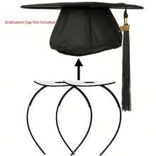 1pc/2pcs Sturdy Non-Slip Elastic Graduation Cap Headband, Suitable For Students And Women, Black, Best Birthday Gift (Graduation Cap Not Included) - Multicolor - View 1